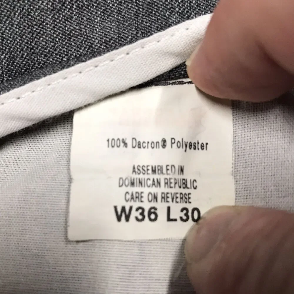 Vintage 80s LEVIS Action Slacks Pant Men 36x30 Gray Polyester Retro Disco Dacron